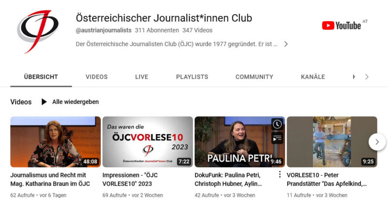 ÖJC auf YouTube