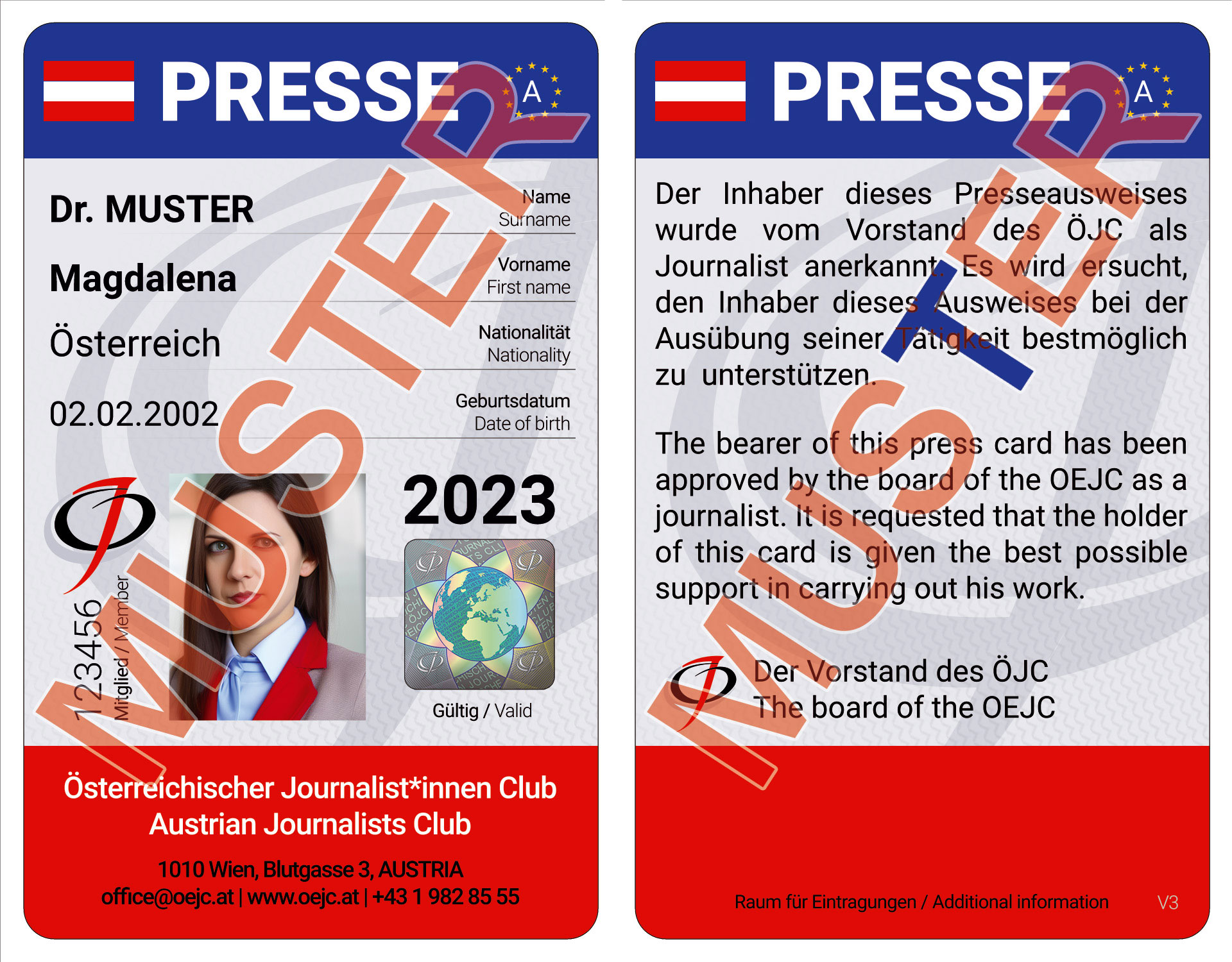 Modernisierter ÖJC-Presseausweis 2023
