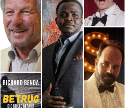 Jour Fixe: „Betrug“ mit Richard Benda; Künstler Sol Okpu und Sänger Thomas Airnhof