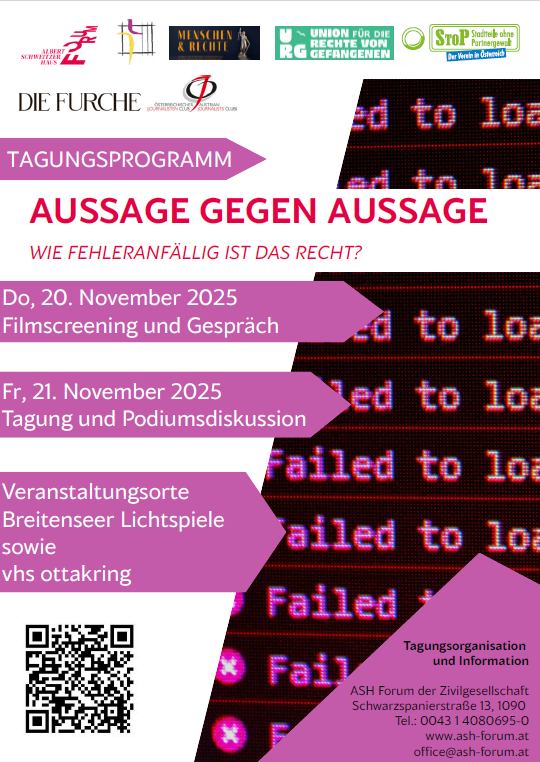 Aussage gegen Aussage Flyer-Cover